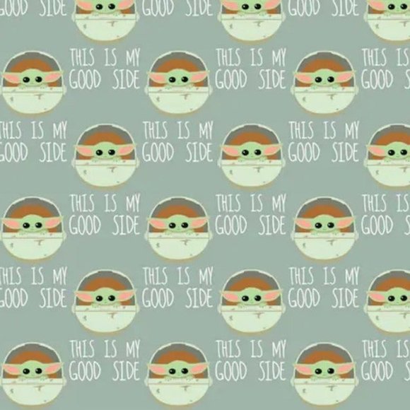 2 yards of Cotton Baby Yoda Fabric Grogu Fabric Mandalorian Fabric - Picture 1 of 2
